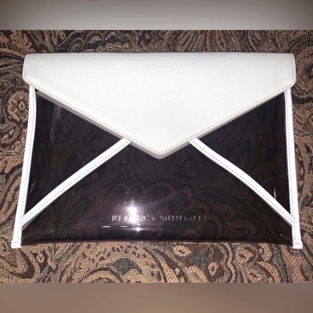 Rebecca Minkoff Leo Leather White & Clear Clutch